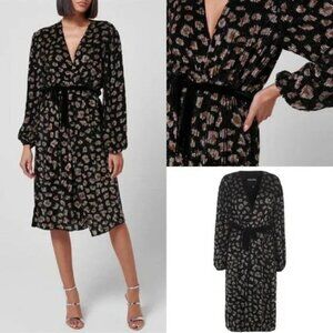 Retrofete Audrey Sequin Wrap Dress Black Leopard
